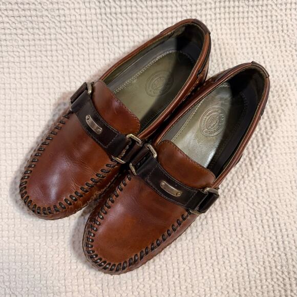 H.S. Trask & Co Other - H. S. Trask Leather Cobbler Mens Brown Exposed Stitching Driving Loafer Size 8